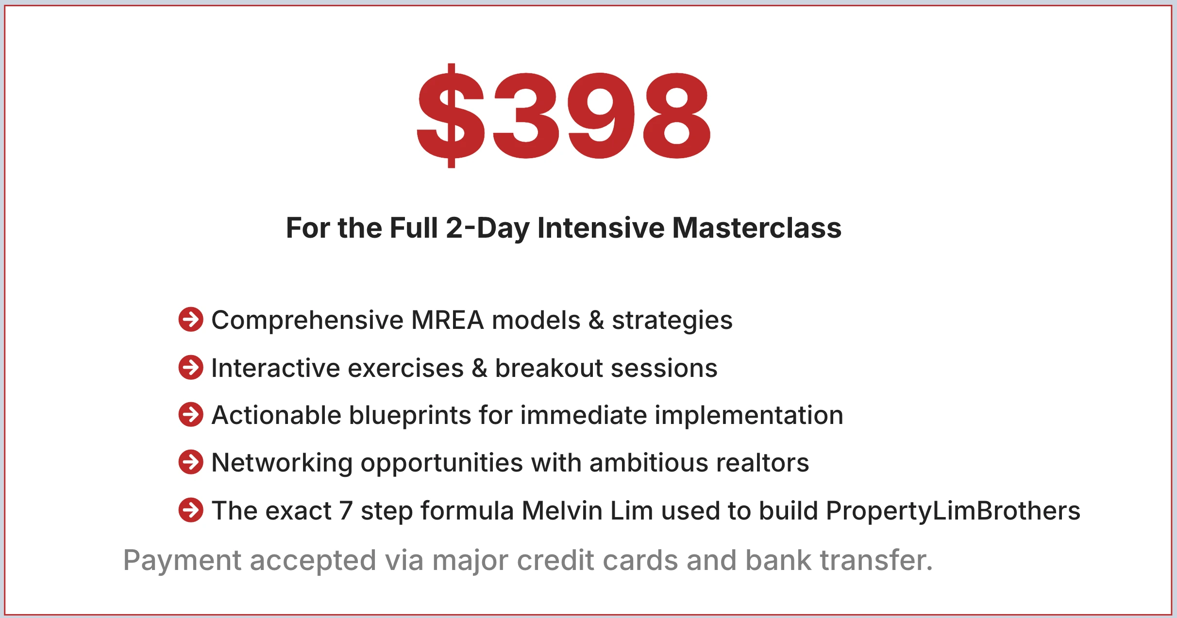 MREA Pricing Information